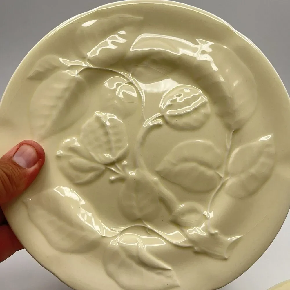 Williams Sonoma Olive Harvest Yellow Salad Plates Made In Portugal Set Of 4